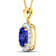 3.10ctw 14K Yellow Gold Tanzanite and White Diamond Pendant with 18 inch
Cable Chain