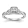 Rhodium Over 14K White Gold Lab Grown Diamond Complete Engagement Ring 0.204ctw