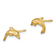 14k Yellow Gold Satin and Diamond-Cut Dolphin Stud Earrings