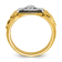 10K Two-Tone Yellow and White Gold Men's Textured and Black Enamel Past
Master Masonic Ring