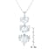 Heart Shape CZ Three-Stone Pendant In Sterling Silver