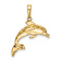 14k Yellow Gold Dolphin Swimming Pendant