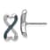 Rhodium Over 14k White Gold Blue and White Diamond Infinity Heart Stud Earrings