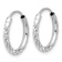 Rhodium Over 14k White Gold Polished, Satin and Diamond-Cut 9/16"
Endless Hoop Earrings