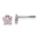 Rhodium Over 14K White Gold Polished Pink Cubic Zirconia Butterfly Post Earrings