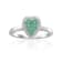 Emerald and Moissanite Sterling Silver Heart Shape Cluster Ring