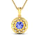 2.02ctw 14K Yellow Gold Tanzanite and White Diamond Pendant with 18 inch
Cable Chain