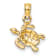 10K Yellow Gold Textured Sea Turtle Charm