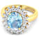 3.69ctw Blue Aquamarine and Diamond 14K Yellow Gold Halo Ring