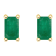 5x3mm Emerald Cut Emerald 14k Yellow Gold Stud Earrings