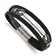 Black Leather and Stainless Steel Polished Multi Strand 8.25-inch ID Bracelet