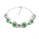 Green Lab Created Emerald and Lab Created White Sapphire Halo Rhodium
Over Sterling Silver Bracelet