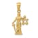 14k Yellow Gold 3D Lady of Justice with Moveable Scales Pendant