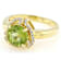 Peridot Round And White Zircon Halo Ring In 18K Gold Over Sterling
Silver 3.03ctw
