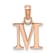 14k Rose Gold Polished Block Letter M Initial Pendant