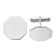 Rhodium Over 14K White Gold Men's Octagonal Cuff Links