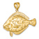14k Yellow Gold 3D Textured Flounder Fish Charm