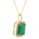 4.32 Ctw Emerald and 0.28 Ctw White Diamond Pendant in 14K YG