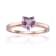 Heart Shape Amethyst 14K Rose Gold Over Sterling Silver Solitaire Ring, 0.85ct