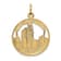 14k Yellow Gold Textured Chicago Skyline Charm Pendant