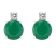 5mm Round Emerald with Diamond Accents 14k White Gold Stud Earrings