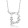 Initial D Mixed Cut CZ Pendant Necklace In Sterling Silver 18 Inch