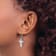 Rhodium Over 14k White Gold Diamond Fancy Cross Dangle Earrings