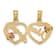14K Two-tone MOM - DAUGHTER Break-apart Hearts Pendant