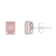 8x6mm Rectangular Octagonal Rose Quartz Rhodium Over Sterling Silver
Stud Earrings