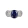 Blue And White Cubic Zirconia Platinum Over Silver Ring 4.29ctw