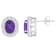 8x6mm Oval Amethyst And White Topaz Accent Rhodium Over Sterling Silver
Halo Stud Earrings