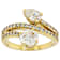 Diamond Simulant Pear And Square Bypass Ring In 18K Gold Over Sterling
Silver 2.93ctw