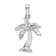 Rhodium Over Sterling Silver Palm Tree with Textured Trunk Pendant