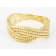 18k Yellow Gold Over Sterling Silver Textured Crossover Ring