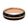 6.5mm Comfort Fit Band in Black and Rose Tungsten Carbide with Brushed Finish