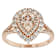 Morganite Pear And White Zircon Ring In 18K Rose Gold Over Sterling
Silver 1.75ctw