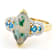 Blue Chalcedony, Neon Apatite And White Zircon Ring In 18K Gold Over
Sterling Silver