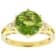 Peridot Round And White Zircon Ring In 18K Gold Over Sterling Silver 3.33ctw