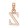 14k Rose Gold Polished Block Letter Z Initial Pendant