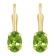 6x4mm Oval Peridot 10k Yellow Gold Drop Earrings