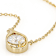 Diamond Simulant Solitaire Necklace In 18K Gold Over Sterling Silver