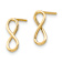 14k Yellow Gold Polished Infinity Stud Earrings