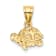 10K Yellow Gold Textured Flat Mini Turtle Charm