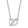 Rhodium Over Sterling Silver NHL LogoArt Tampa Bay Lightning Small Necklace