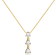 White Cubic Zirconia 14k Yellow Gold Pendant With Chain 0.20ctw