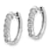 Rhodium Over 14K White Gold Lab Grown Diamond Hinged Hoop Earrings