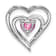 Rhodium Over 14k White Gold Lab Created Pink Sapphire and Diamond Heart Pendant