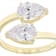 Pear CZ Bypass Ring In 18K Gold Over Sterling Silver