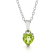 Heart-Shaped Peridot Rhodium Over Sterling Silver Pendant Style Necklace