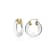 14K Yellow Gold Over Sterling Silver Clear Chunky V-Hoop Acrylic Earrings